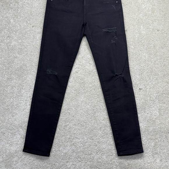 AG Adriano Goldschmied Legging Ankle Jeans Womens 29R Black Distressed Skinny - Picture 3 of 15